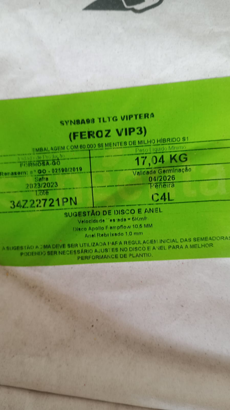 1Kg Semente Milho Híbrido Feroz Syngenta Vip3 - Imagem 4